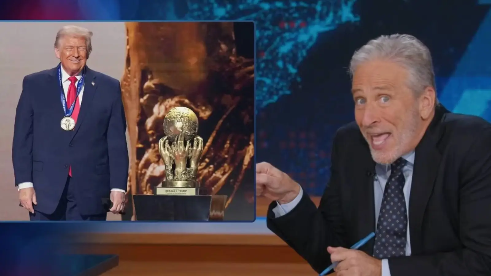 Jon Stewart Mocks Trump’s ‘Made Up’ FIFA Peace Prize